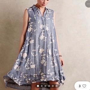 Anthropologie Isabella Sinclair Blue Floral High Low Dress